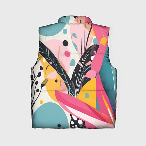 Женский жилет Листья цветы абстракция / 3D-Черный – фото 2