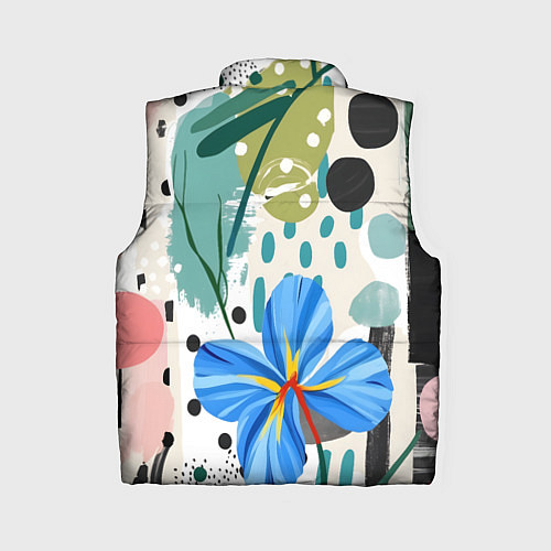 Женский жилет Цветы горошек абстракция / 3D-Светло-серый – фото 2