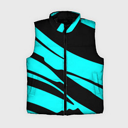 Женский жилет Чёрный с голубым полосами, цвет: 3D-черный