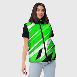 Женский жилет Geometry stripes green, цвет: 3D-черный — фото 2