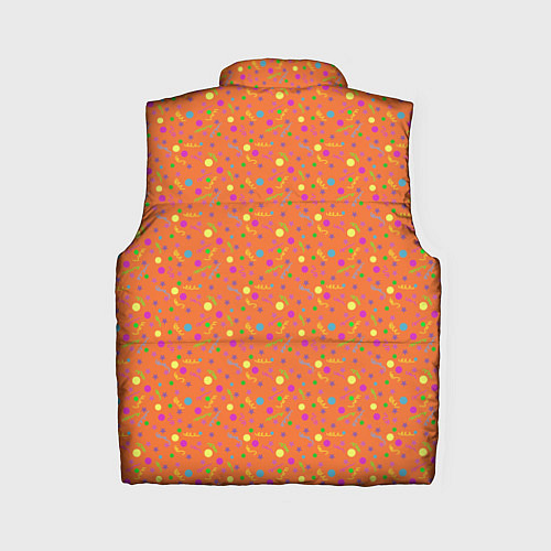 Женский жилет Разноцветное конфетти на оранжевом - паттерн / 3D-Красный – фото 2