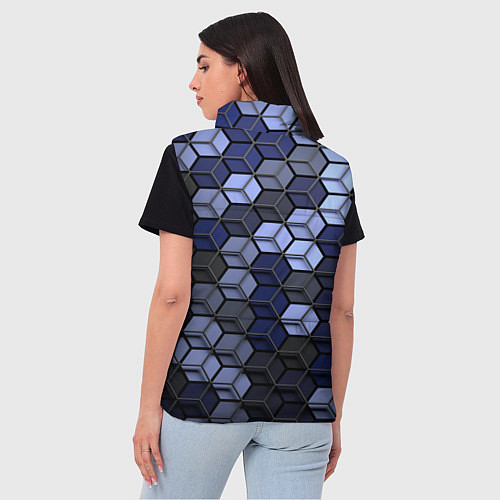 Женский жилет Серо синие соты / 3D-Красный – фото 4