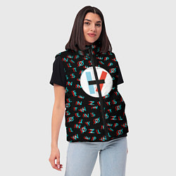 Женский жилет Twenty one pilots glitch, цвет: 3D-светло-серый — фото 2