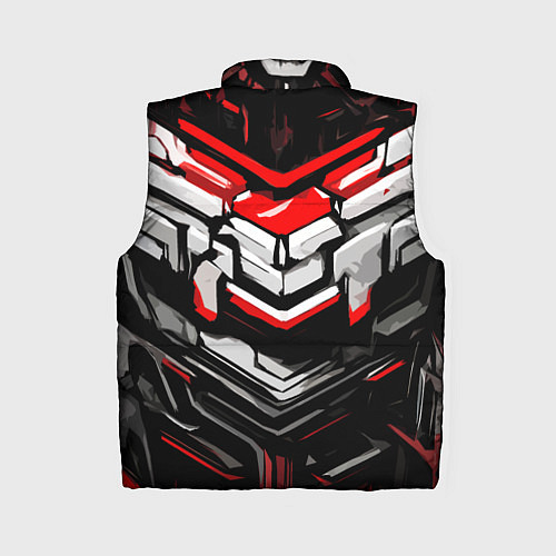 Женский жилет Красно-белая агрессивная абстракция на чёрном фоне / 3D-Черный – фото 2