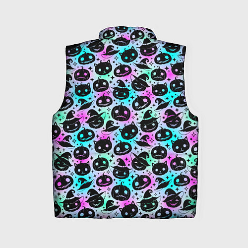 Женский жилет Halloween - тыквы на неоновом фоне / 3D-Красный – фото 2