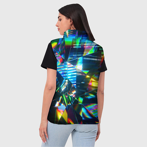 Женский жилет Глитч эффект на стекле / 3D-Красный – фото 4