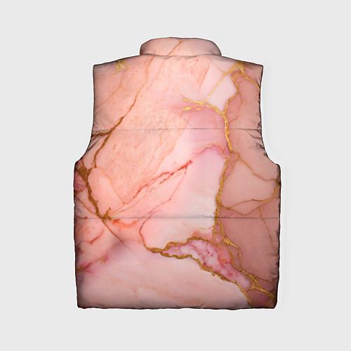 Женский жилет Текстура розового мрамора с золотом / 3D-Черный – фото 2