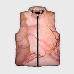 Женский жилет Текстура розового мрамора с золотом