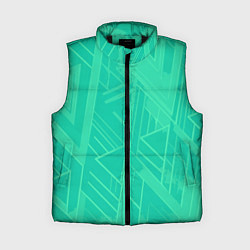 Женский жилет Мятный зелёный однотонный геометричный