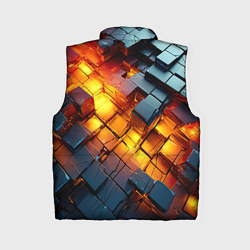 Женский жилет Трехмерные кубики с разрушением / 3D-Черный – фото 2