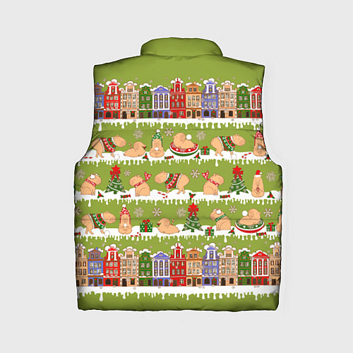 Женский жилет Много капибар семьей на Новый год и Рождество / 3D-Черный – фото 2
