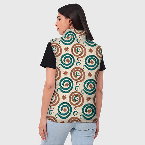 Женский жилет Паттерн со змеями защищающими луну и солнце / 3D-Красный – фото 4