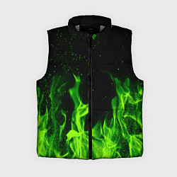 Женский жилет Огонь зелёный текстура