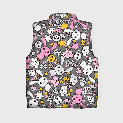 Женский жилет Зайчики с черепами паттерн / 3D-Светло-серый – фото 2