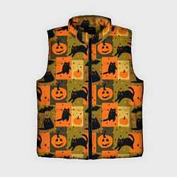 Женский жилет Хэллоуин мозаика, цвет: 3D-черный