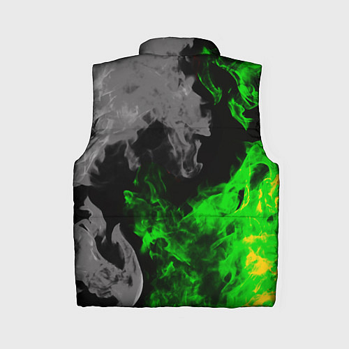 Женский жилет Зелёный и чёрный огонь / 3D-Черный – фото 2