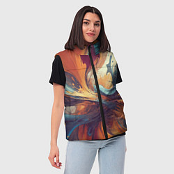 Женский жилет Акриловая абстракция в стиле Vallejo, цвет: 3D-черный — фото 2