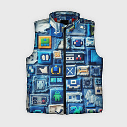 Женский жилет Пэчворк с геймерскими знаками