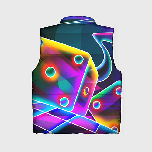 Женский жилет Неоновая геометрия текстура / 3D-Черный – фото 2
