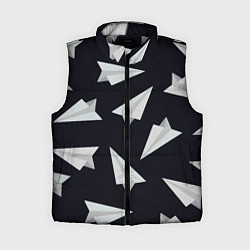 Женский жилет Белый бумажный самолётик - Телеграм, цвет: 3D-светло-серый