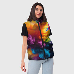Женский жилет Взрыв разноцветных облаков, цвет: 3D-светло-серый — фото 2