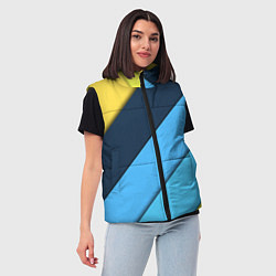Женский жилет Линии геометрия, цвет: 3D-светло-серый — фото 2