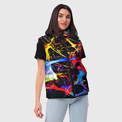 Женский жилет Неоновые брызги красок, цвет: 3D-светло-серый — фото 2