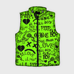 Женский жилет Lil Peep кислотный паттерн, цвет: 3D-светло-серый