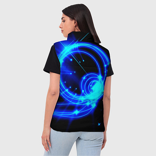 Женский жилет Оптические синие волны / 3D-Красный – фото 4