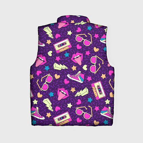 Женский жилет Ностальгия 90 паттерн / 3D-Черный – фото 2