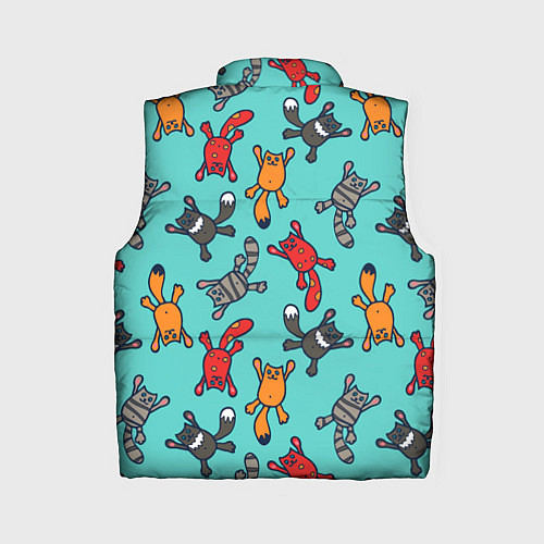 Женский жилет Цветные котики паттерн / 3D-Черный – фото 2