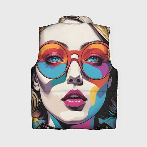 Женский жилет Девушка в солнечных очках поп-арт / 3D-Красный – фото 2