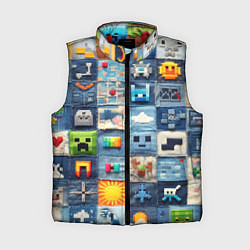 Женский жилет Minecraft фигуры на пэчворк, цвет: 3D-красный