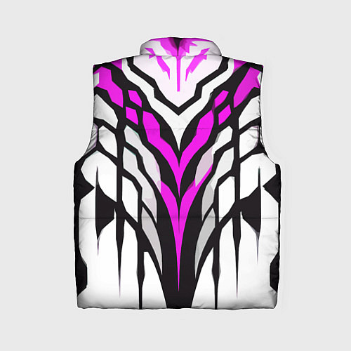 Женский жилет Агрессивные чёрно-розовые полосы на белом фоне / 3D-Черный – фото 2