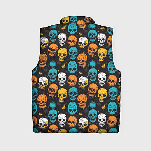 Женский жилет Паттерн с черепами - грифика / 3D-Красный – фото 2