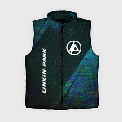 Женский жилет Linkin Park 2024 glitch blue, цвет: 3D-черный