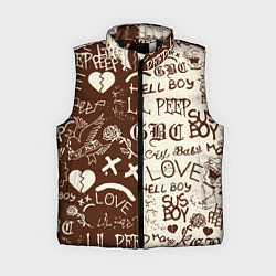 Женский жилет Lil peep retro pattern, цвет: 3D-черный