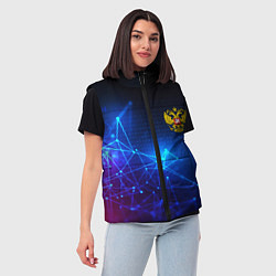 Женский жилет Герб РФ абстракция текстура, цвет: 3D-светло-серый — фото 2