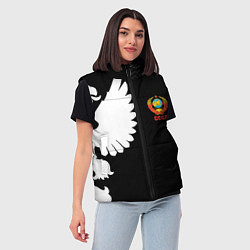 Женский жилет СССР паттерн орёл, цвет: 3D-светло-серый — фото 2