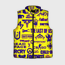 Женский жилет Логотипы игр на жёлтом