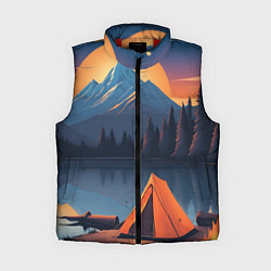 Женский жилет Палатка на берегу озера