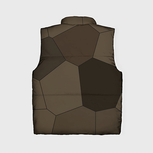 Женский жилет Тёмно-коричневый крупная мозаика / 3D-Черный – фото 2