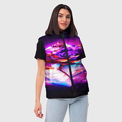 Женский жилет Неоновые абстракция краски, цвет: 3D-красный — фото 2