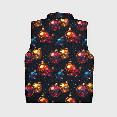 Женский жилет Новогодние шары паттерн / 3D-Черный – фото 2