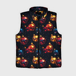Женский жилет Новогодние шары паттерн