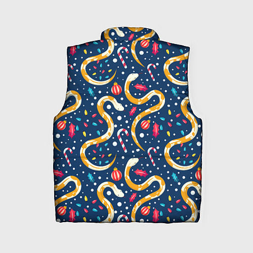 Женский жилет Новогодний паттерн символ года 2025 / 3D-Черный – фото 2