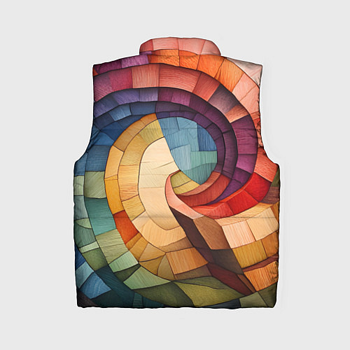Женский жилет Разноцветная мозаика в виде спирали / 3D-Черный – фото 2