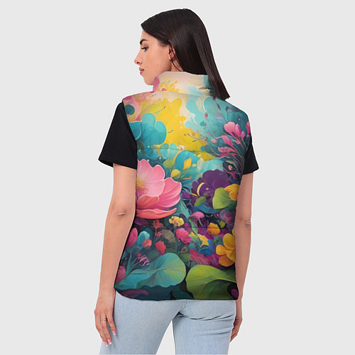 Женский жилет Лето красочные цветы / 3D-Светло-серый – фото 4