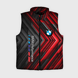 Женский жилет BMW geometry stripes red, цвет: 3D-черный