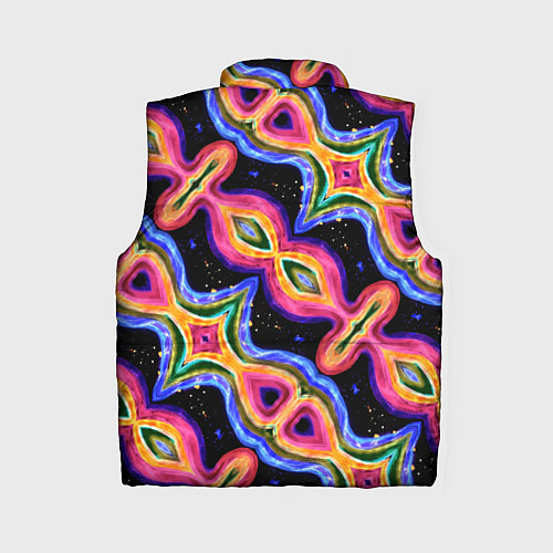 Женский жилет Красочный психоделический узор / 3D-Черный – фото 2
